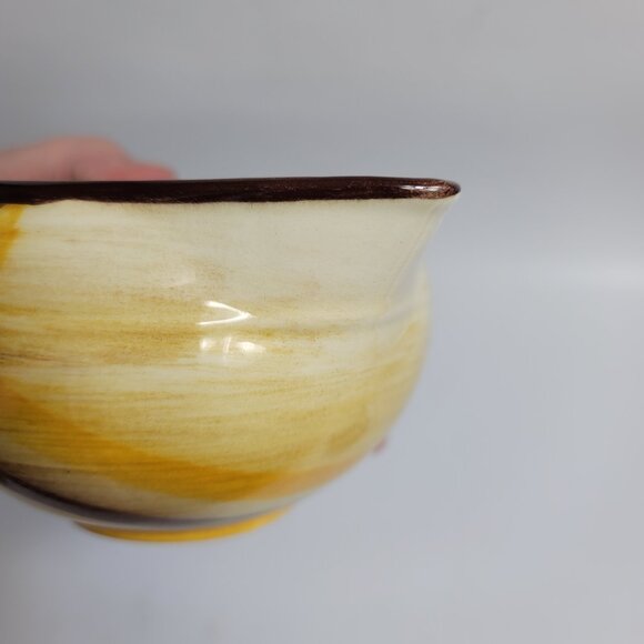 Metlox Poppytrail Vernon Kilns Organdie Sauce Bowl Gravy Boat Brown Yellow Plaid - Picture 9 of 13